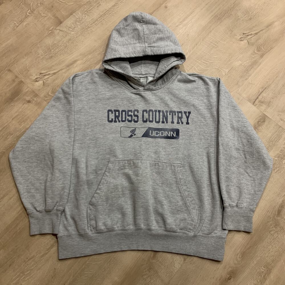 Vintage 90s/Y2K UConn Huskies Cross Country Hoodie Men's XL Heavy Sweatshirt